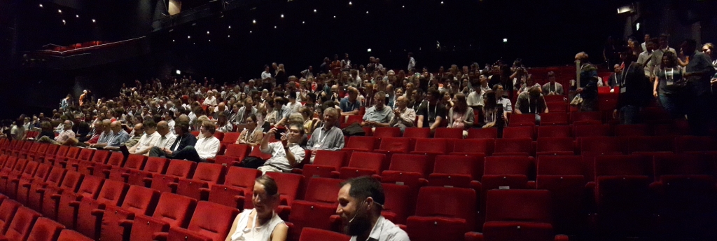 The auditorium at the Beatrix Theatre filling up for the opening 